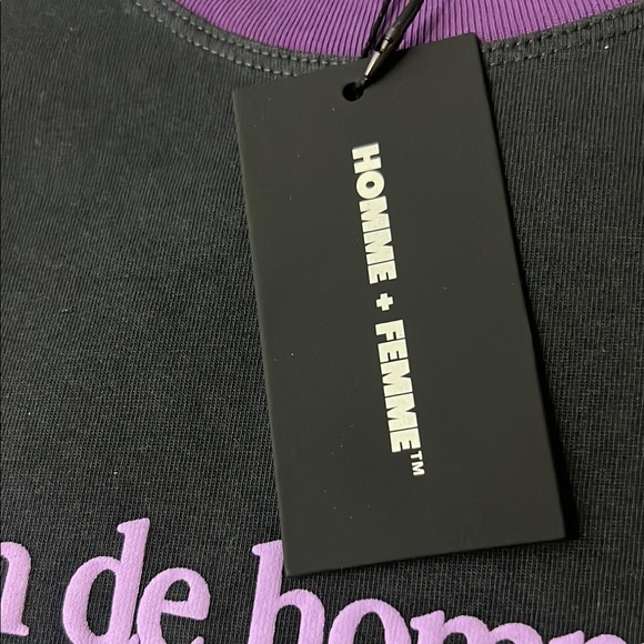 Homme Femme Purple and Black Short Sleeve Tee - Picture 4 of 9